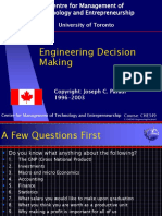 Engineering Decision Making: University of Toronto University of Toronto