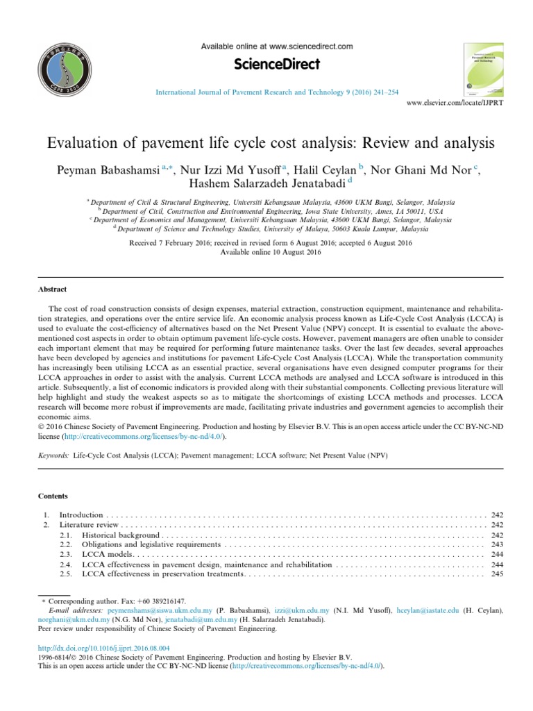 Pavement Life Cycle Cost Analysis Review | PDF | Net Present Value ...