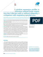 Comparison of Cytokine Expression Profiles in Infants With A Rhinovirus Induced Lower Respiratory Tract Infection With or Without Wheezing A Comparison With RSV