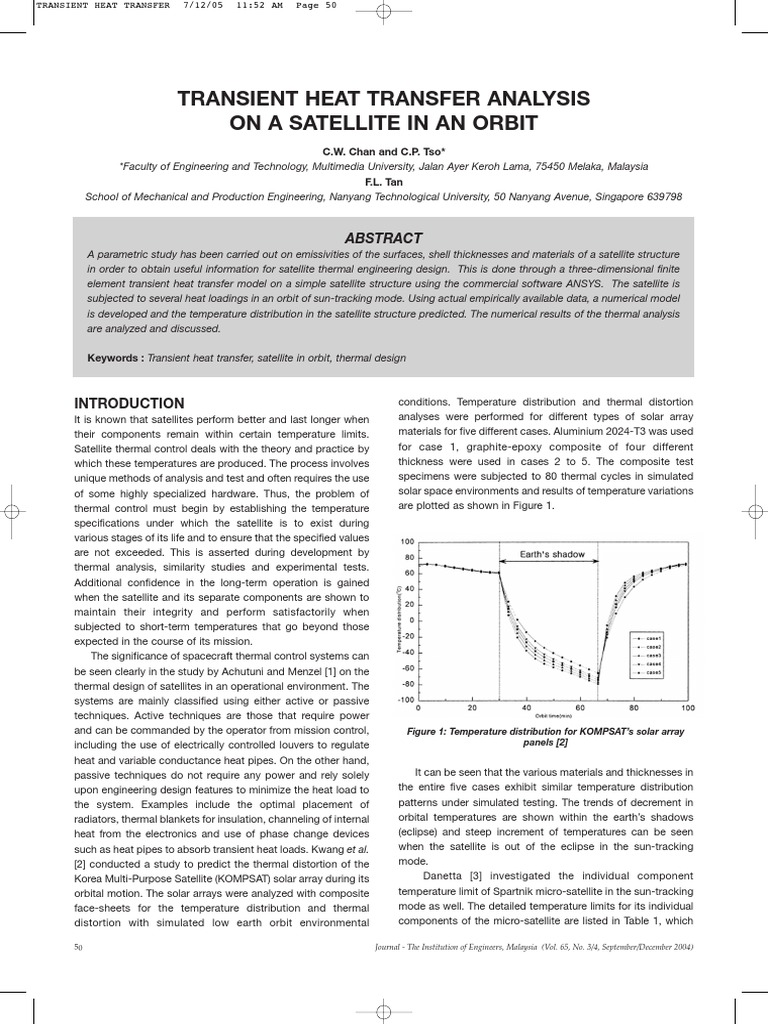 Satellite Thermal Control Analysis | PDF | Sun | Heat Transfer