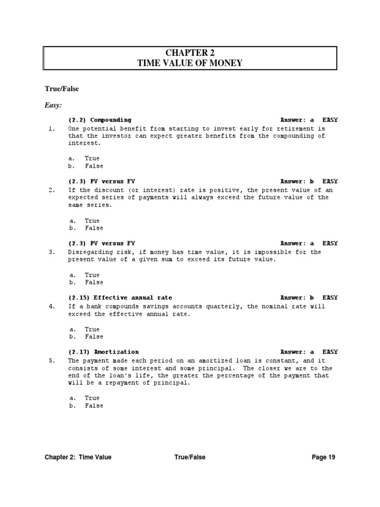 TVM Test Bank | PDF | Present Value | Compound Interest