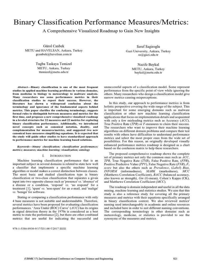 Binary Classification Metrics | PDF | Statistical Classification ...