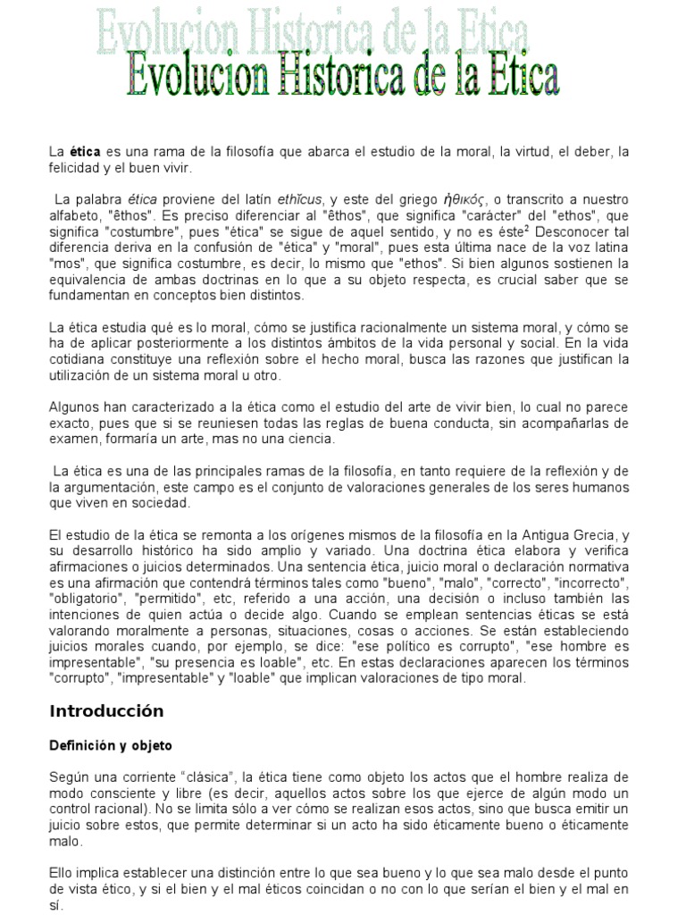Evolucion Historica de La Etica