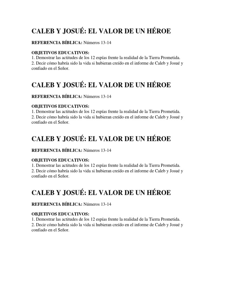 Josué y Caleb: Héroes de Fe y Valor | PDF