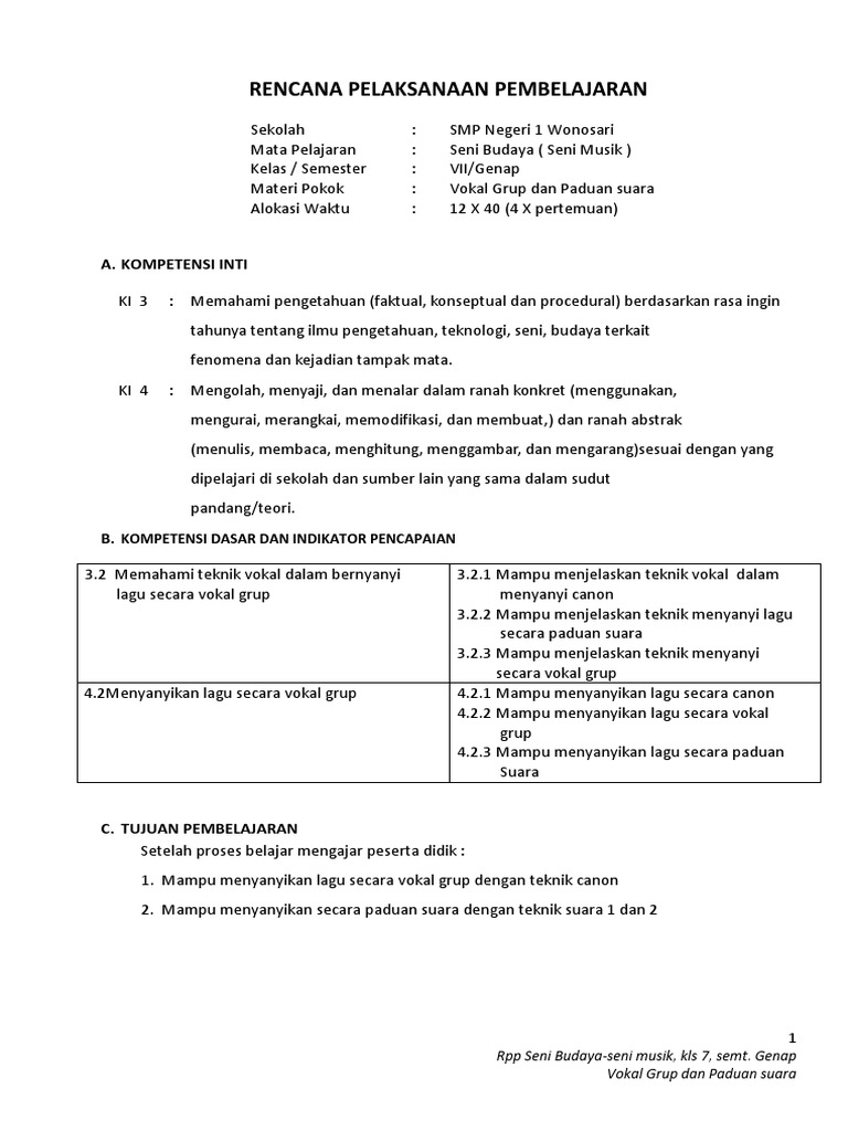 Rpp Wonosari Musik Kd 3 Ok
