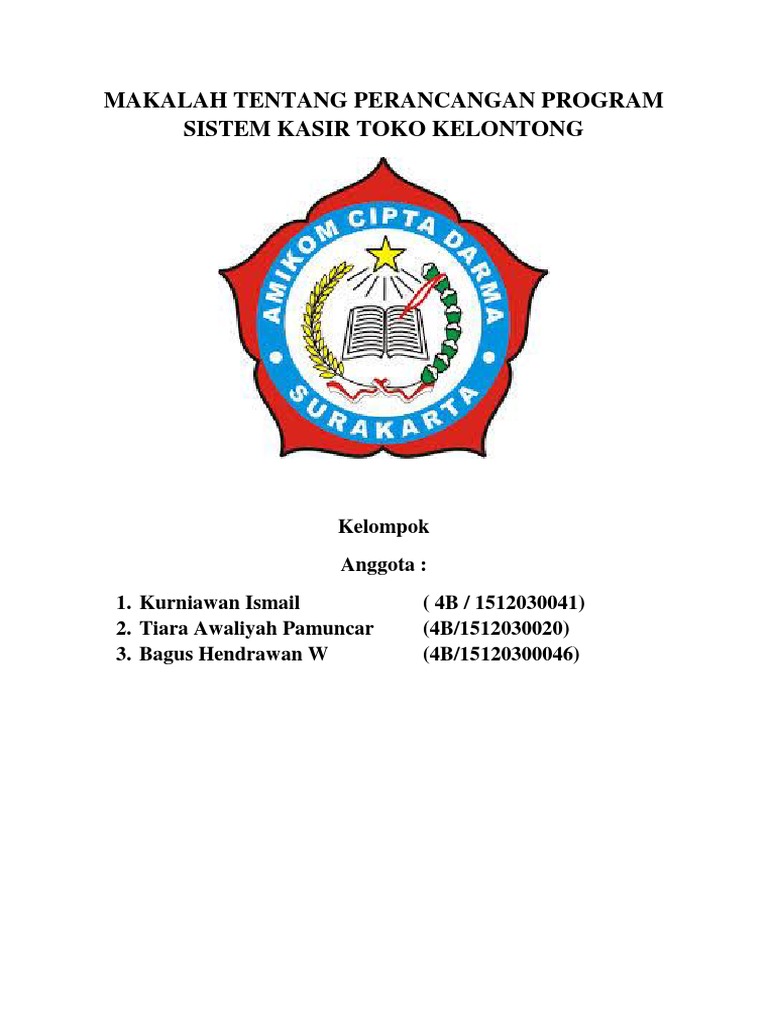 Makalah Tentang Perancangan Program Sistem Kasir Toko Kelontong