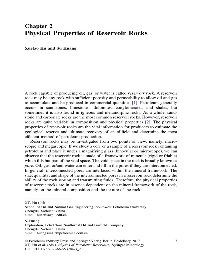 Physical Properties of Reservoir Rocks | PDF | Porosity | Clastic Rock