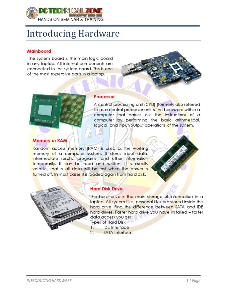 Laptop Hardware Components Overview | PDF | Laptop | Liquid Crystal Display