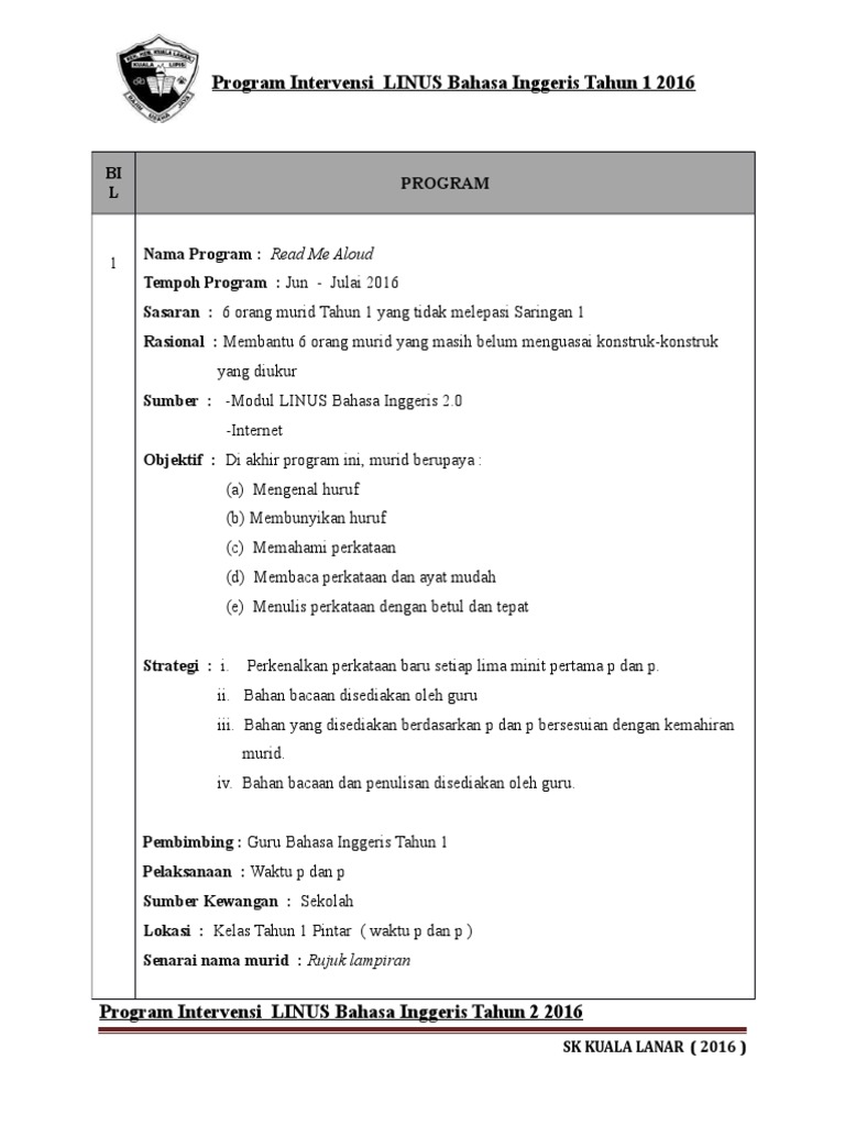 program intervensi bahasa inggeris