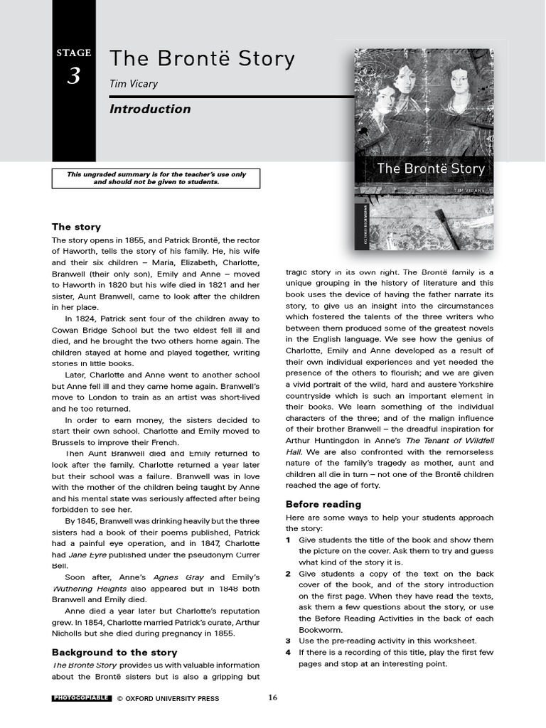 OUP Bookworks - The Bronte Story | PDF | Charlotte Brontë | Brontë Family