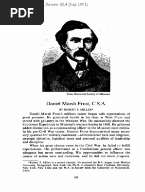Daniel Marsh Frost, CSA [Missouri Historical Review 85.4 (July 1991)]