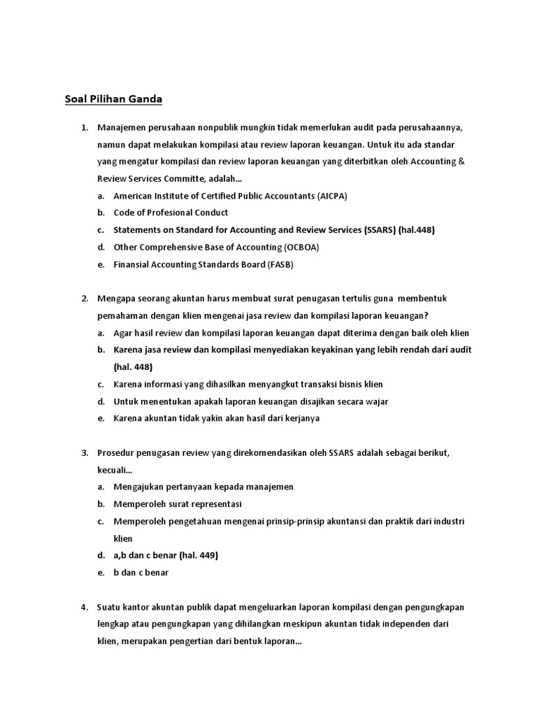 Contoh Soal Audit Ii