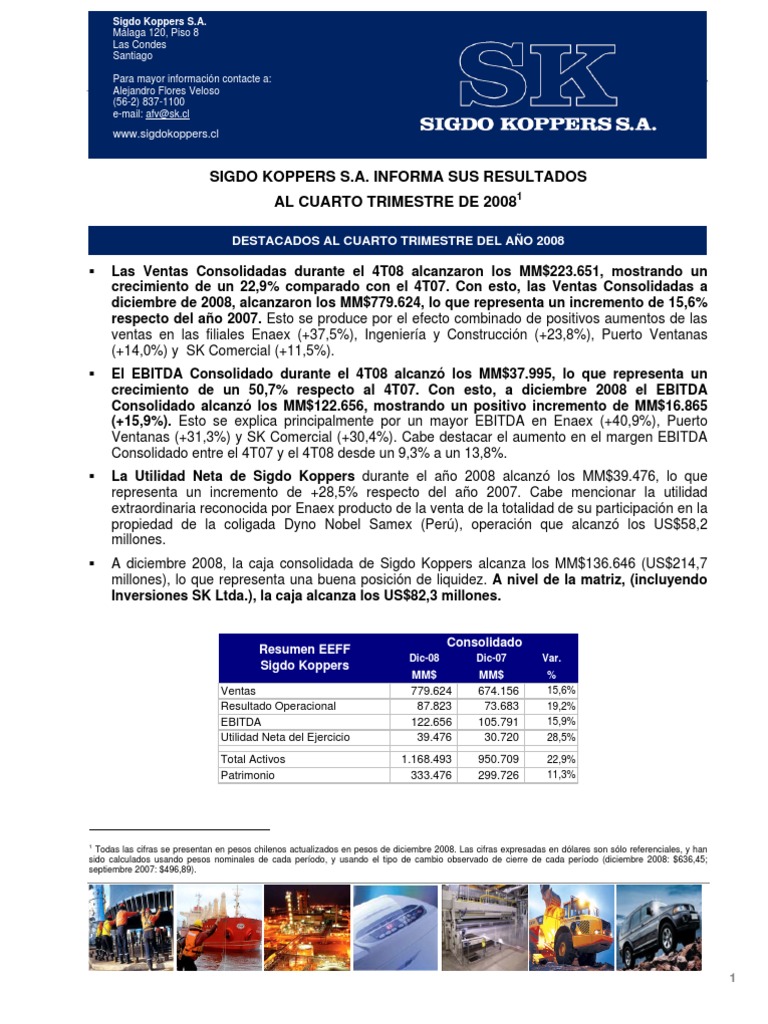 Sk Reporte Result A Dos 4q2008 Ganancias Antes Del Interes