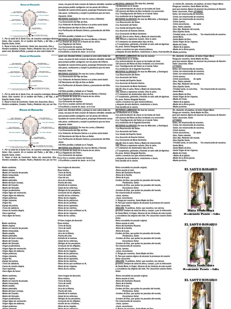 Folleto del Santo Rosario Completo | PDF | María, madre de Jesús | Dios ...