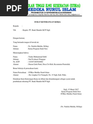 Surat Keterangan Kerja Untuk Bankdocx
