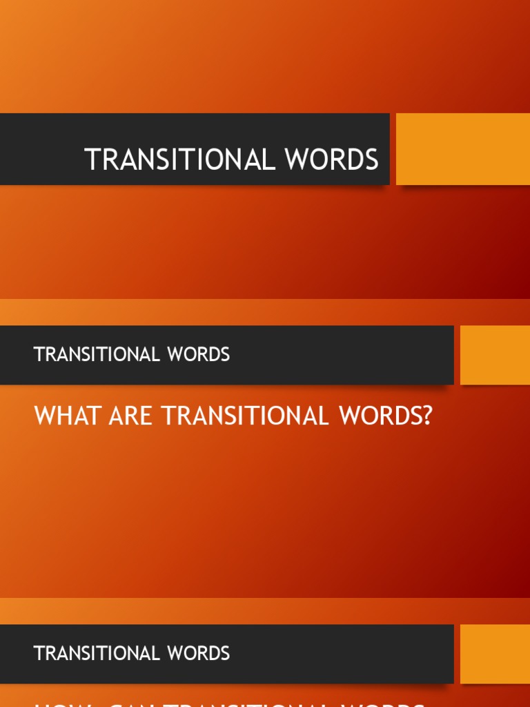Transitional Words | PDF | Paragraph