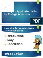 Writing An Application Letter For College Admission