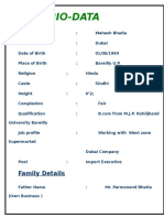 Bio-Data: Family Details