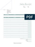 Sales receipt template for your company