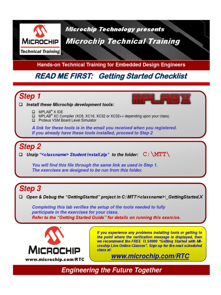 READ ME FIRST: Getting Started Checklist: Microchip Technical Training ...