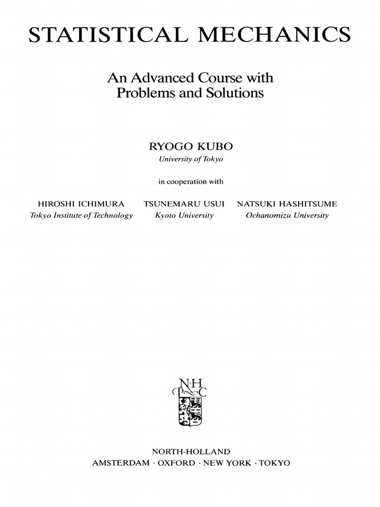 Kubo Statistical Mechanics PDF | PDF