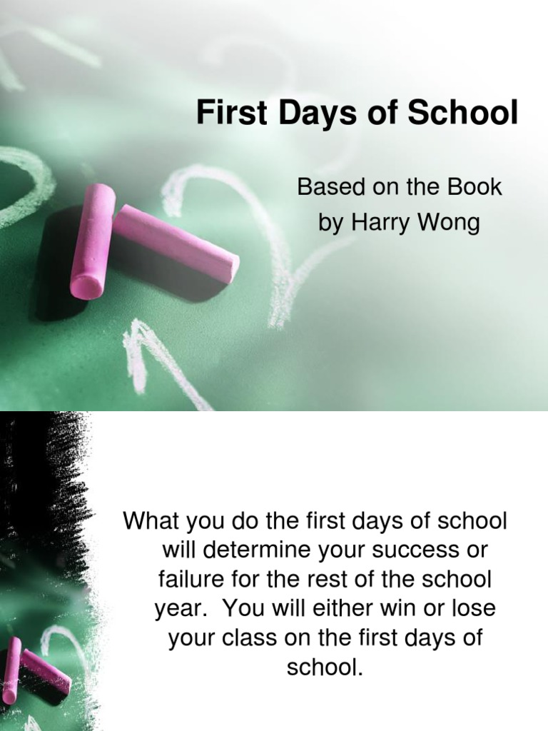 First days of school based on the book by harry wong pdf action