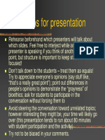 General Tips For Presentation