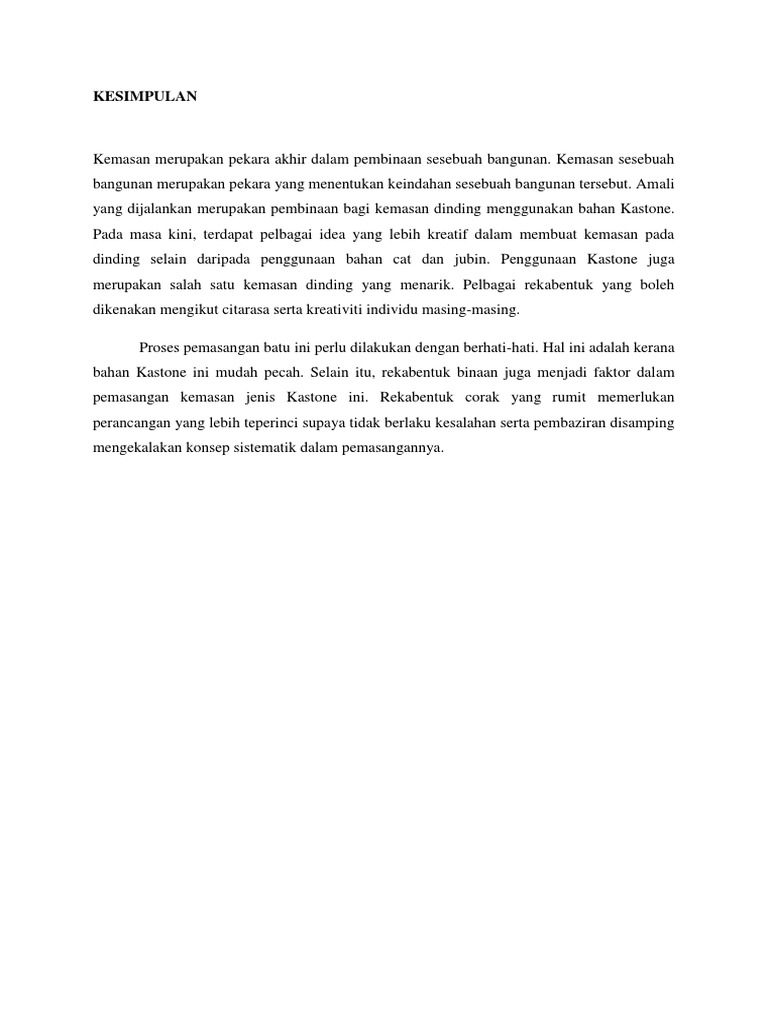 Kesimpulan for Kemasan Dinding
