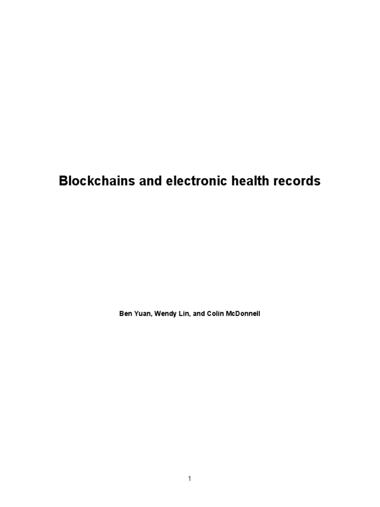 Blockchain Solutions for EMR Systems | PDF | Electronic Health Record ...