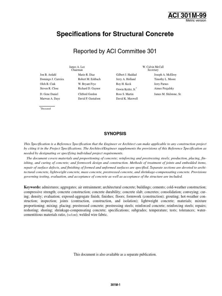 Specifications for Structural Concrete | PDF