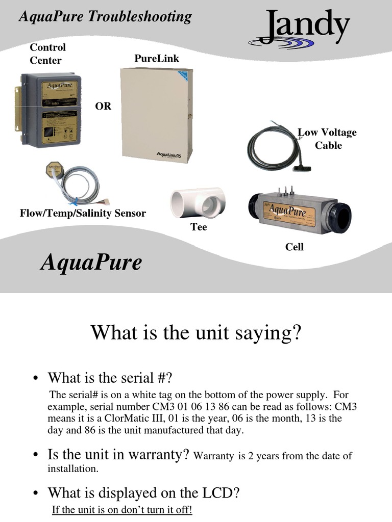 Jandy Aquapure Troubleshooting Guide: Fix Common Issues Fast