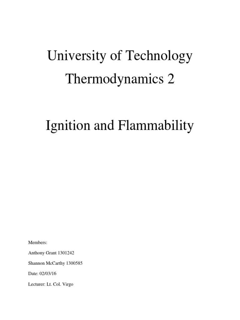 Ignition and Flammability Explained | PDF | Combustion | Internal ...