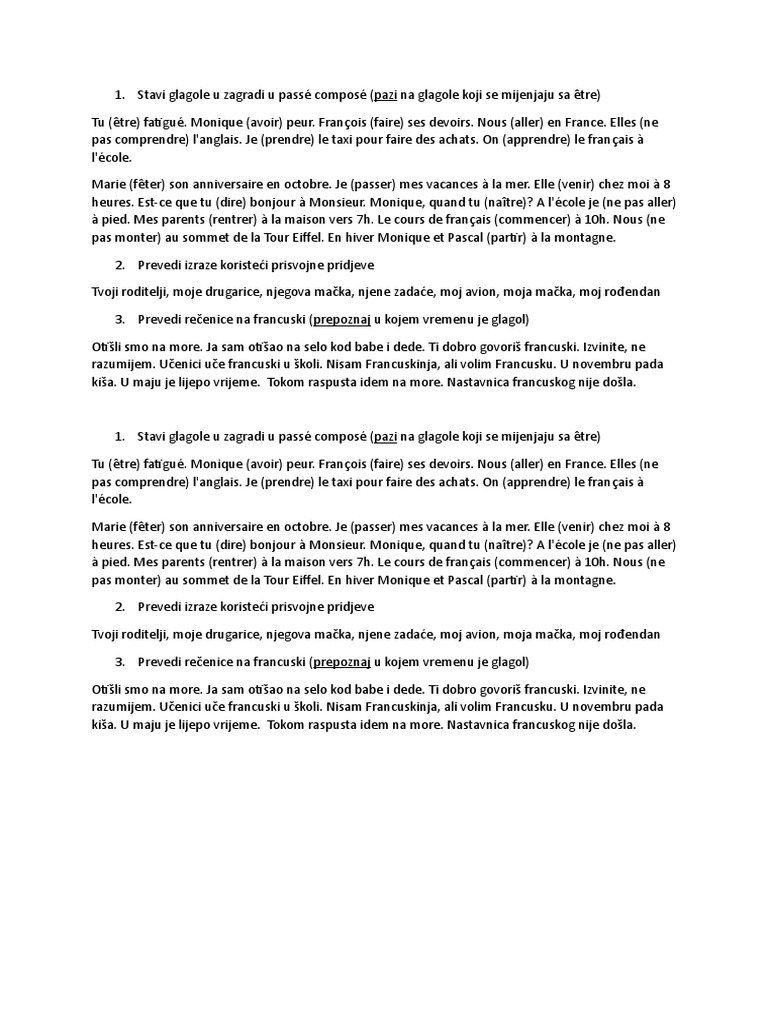 Vii Passe Compose