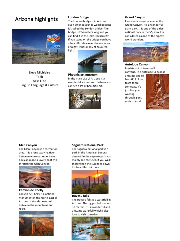 Arizona Highlights | PDF | Arizona | Leisure