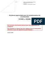 Solutions Approchées Pour La Transformation de Coordonnées CH1903