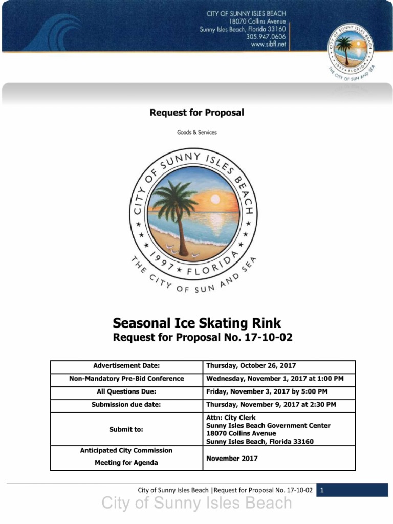 RFP 17-10-02 Seasonal Ice Rink | PDF | Surety Bond | Indemnity