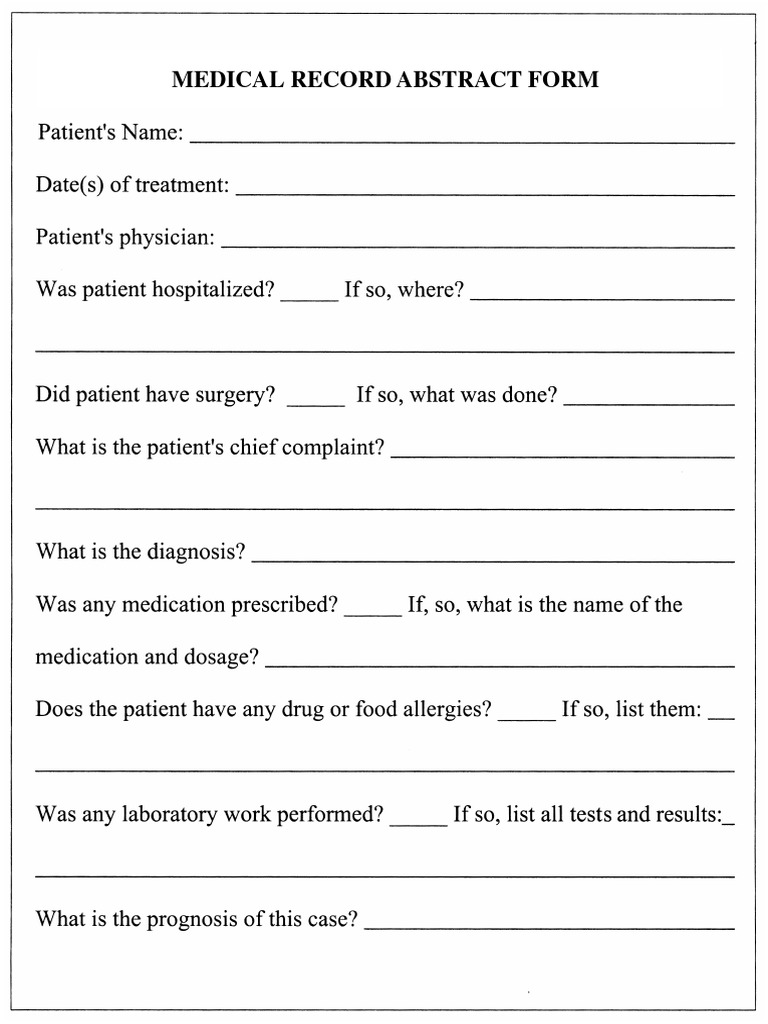 What Does Medical Record Abstract Mean