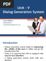 Unit – v Dialog Generation System