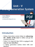 Unit - V Dialog Generation System