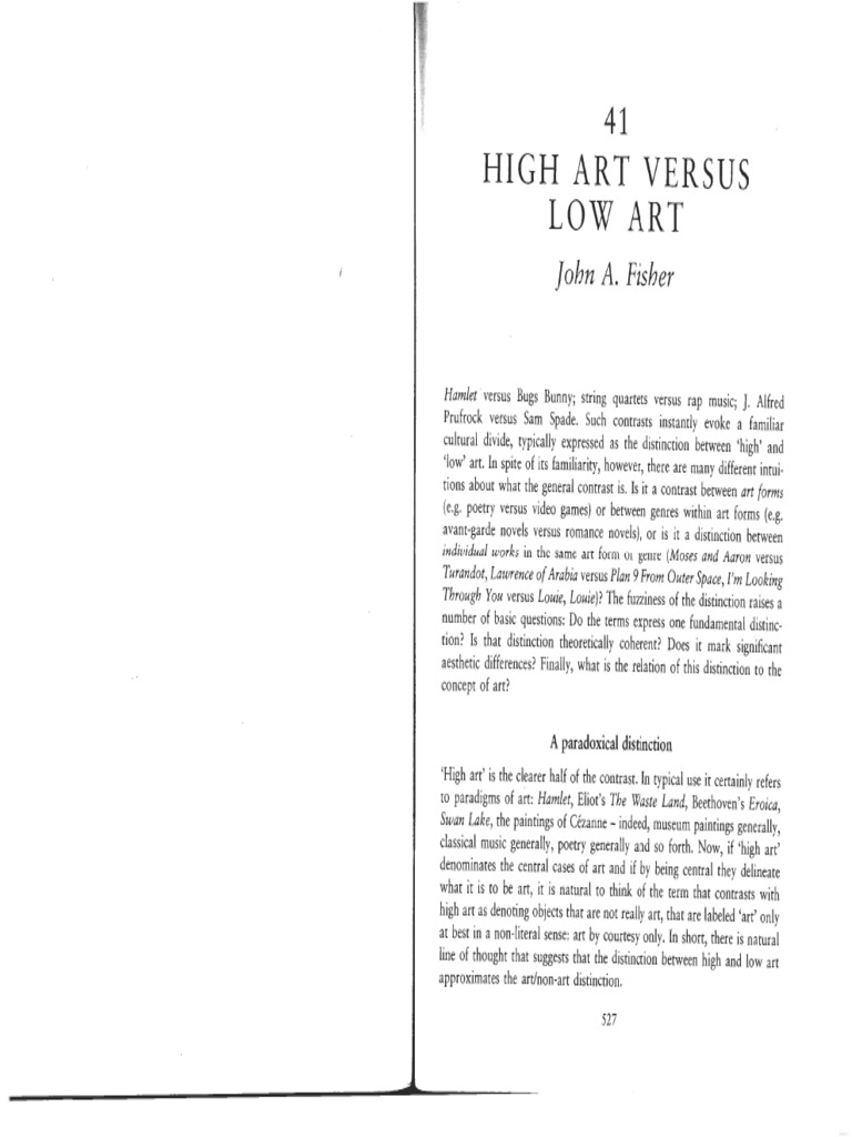 Fisher High Art Vs Low Art PDF