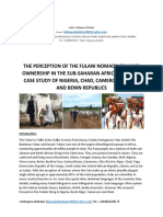 The Perception of The Fulani Nomads On Land Ownership in The Sub-Saharan African Region: Case Study of Nigeria, Chad, Cameroon, Niger and Benin Republics