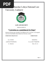 Castration as a Punishment for Rape