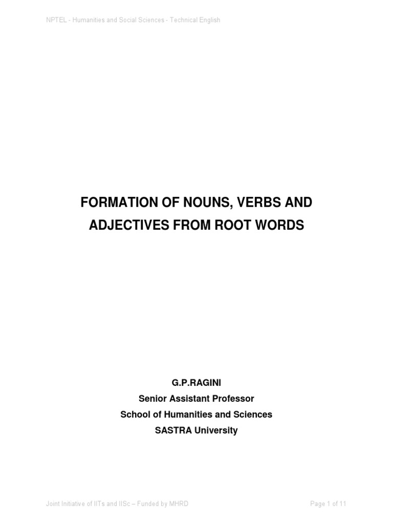 Nouns verbs adjective formation lists pdf download free pdf part