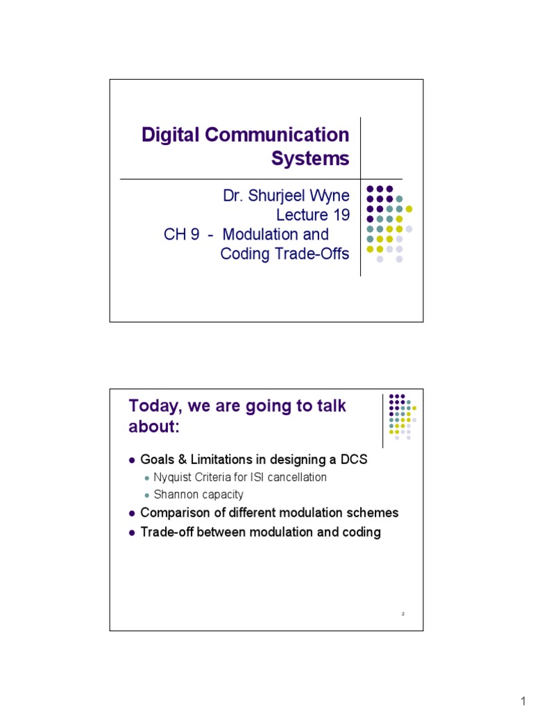 Modulation & Coding Trade-Offs in DCS | PDF | Bandwidth (Signal ...