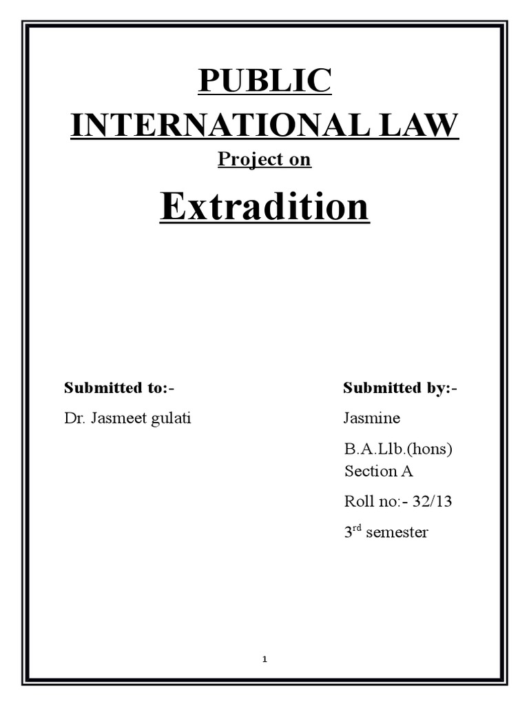 Extradition Final | Download Free PDF | Extradition | Treaty