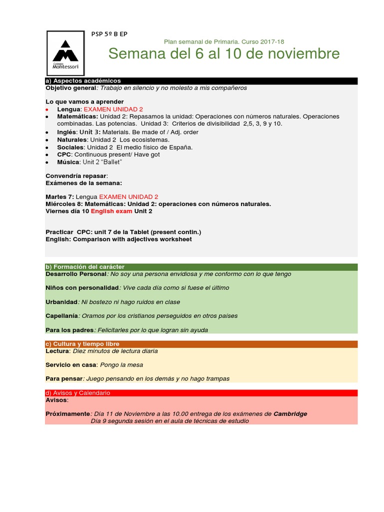 Nov 6-10 | PDF | Artes del Lenguaje y Comunicación | Estudios de ...