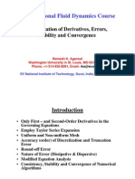 Computational Fluid Dynamics Course: Discretization of Derivatives, Errors, Stability and Convergence