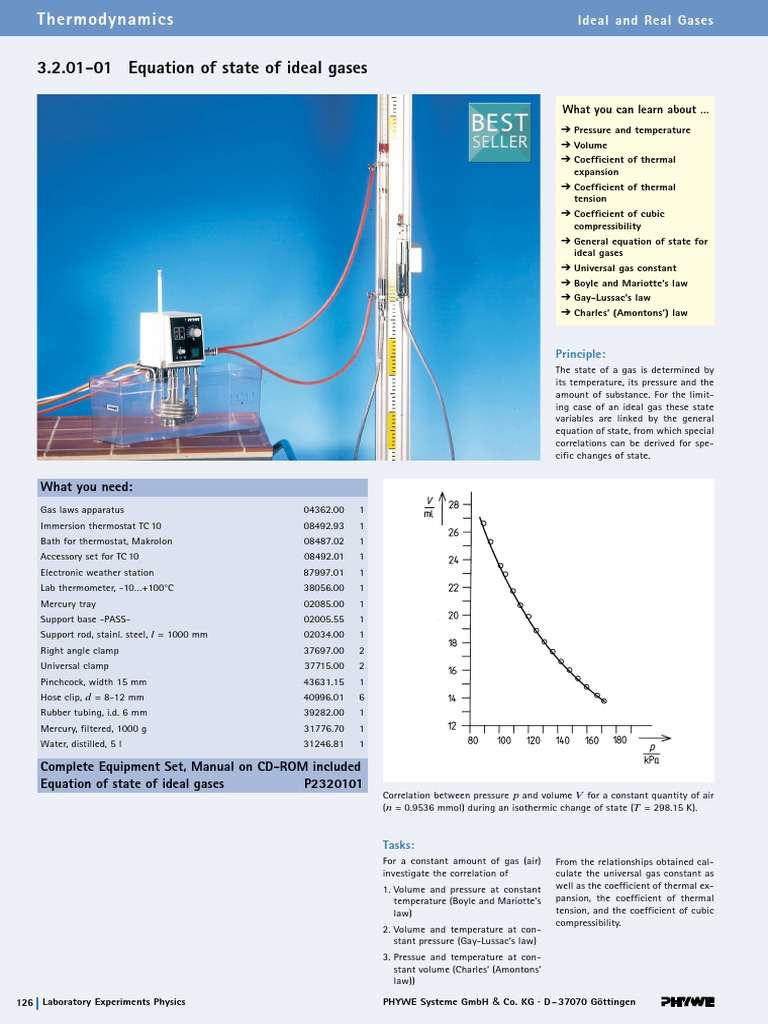 Equation of State of Ideal Gases | PDF | Gases | Temperature