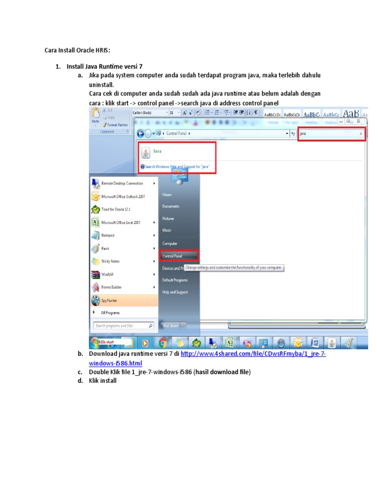 Cara Install Oracle HRIS | PDF