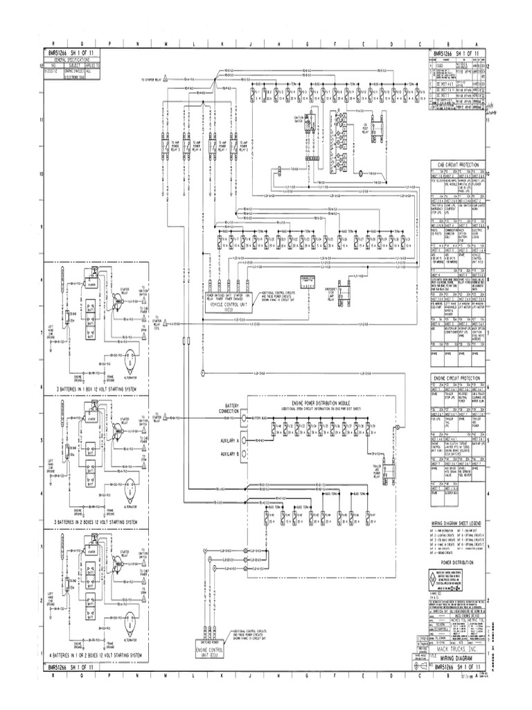 Mack Truck Vmack 3 Complete Wiring Diagrams Part 1 | PDF | Infographics